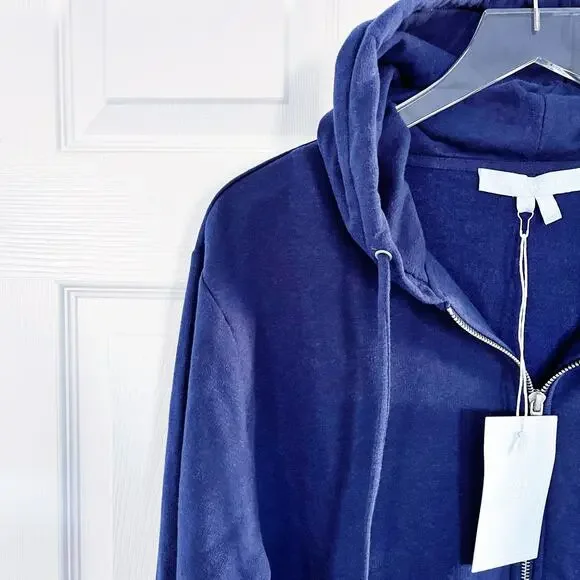 Hill House The Teddy Zip-Up Hoodie Jacket Navy